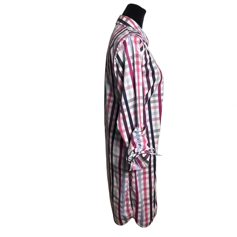 Anne Fontaine “Arielle” Plaid Cotton Shirt Dress Multicolor Button Front. Size 6 - Picture 7 of 12